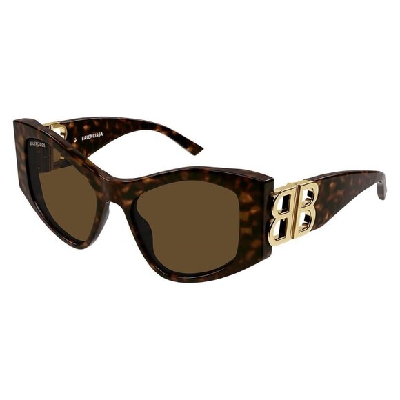 New Authentic  BALENCIAGA Everyday Havana Cat Eye BB0287S 002 Sunglasses Women - Picture 1 of 4